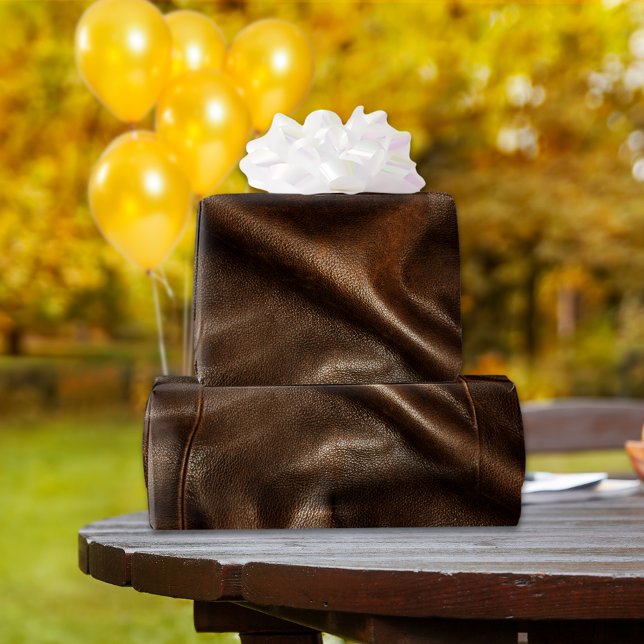 Papel De Presente Brown Shiny Faux Leather (Criador carregado)