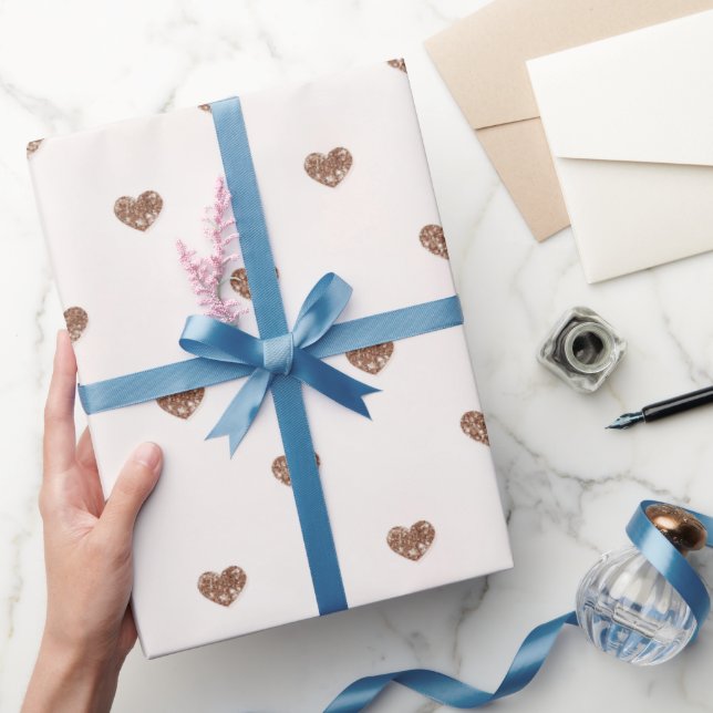 Papel De Presente Brown Sugar Glitter Hearts Love Valentine's (Presentear)
