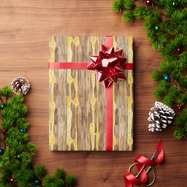 Papel De Presente Brown Sweet Gold Honey Yellow Drips Christmas  (Presente de Natal)