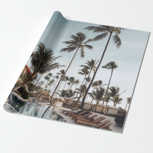 Papel De Presente Brown wooden lounge chairs near pool surrounded by