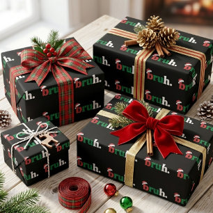 Papel De Presente Bruh Meme Dito Engraçado Cumprimento de Natal Irmã