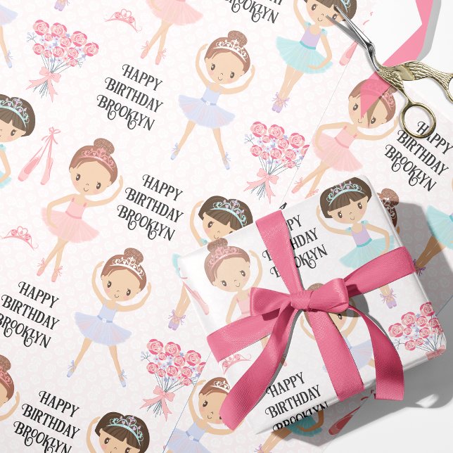 Papel De Presente Brunette Ballerina Personalizada (Criador carregado)
