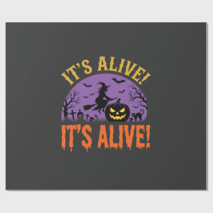 Papel De Presente Bruxa de Halloween Jack O Lanterna Está Vivo