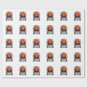 Papel De Presente Bruxa Noturna Dia de Cabeleireiro Halloween Pente