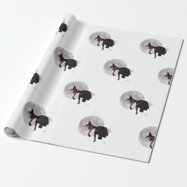 Papel De Presente Bruxa Tipsy Sobre Papel De Embalagem De Broom Voad