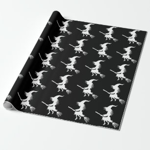 Papel De Presente Bruxa Voadora Negra