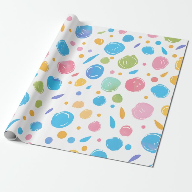 Papel De Presente Bubble Confetti (Desenrolado)