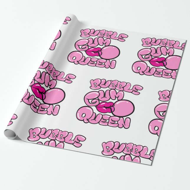 Papel De Presente Bubble Gum Queen (Desenrolado)