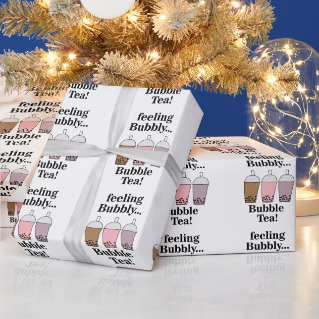Papel De Presente Bubble Tea Funny Birthday (Feriados)