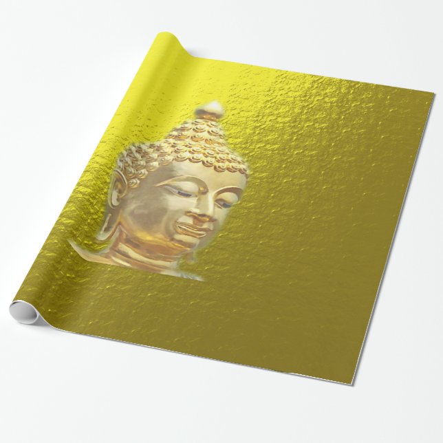 Papel De Presente buda em ouro (Desenrolado)