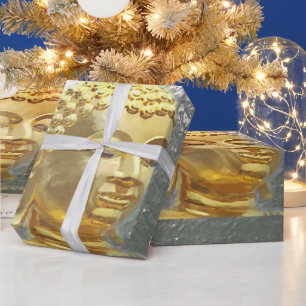 Papel De Presente buda em papel prateado