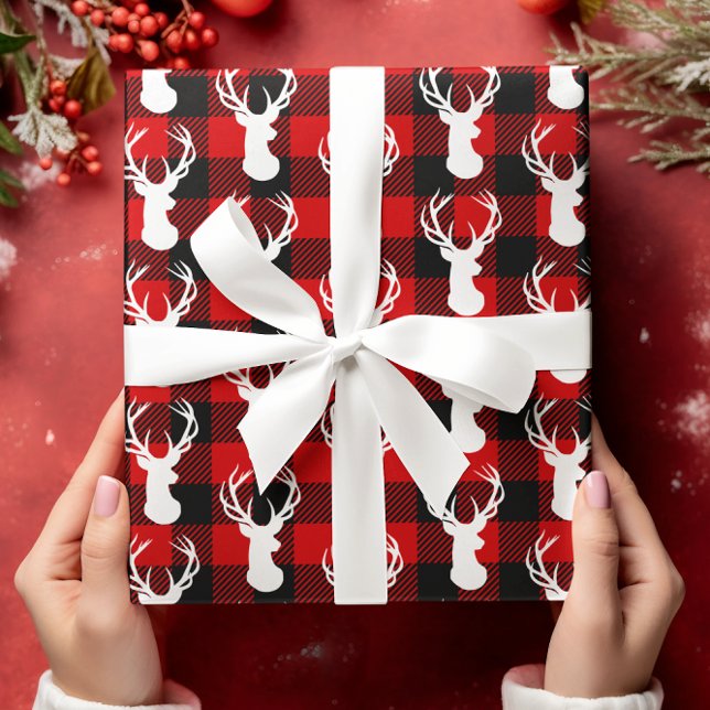 Papel De Presente Búfalo Xadrez Veado Rústico (Criador carregado)