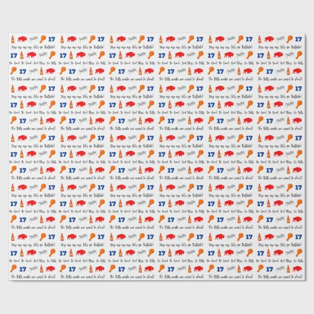 Papel De Presente Buffalo Bills Wrapping Paper (Aberto)