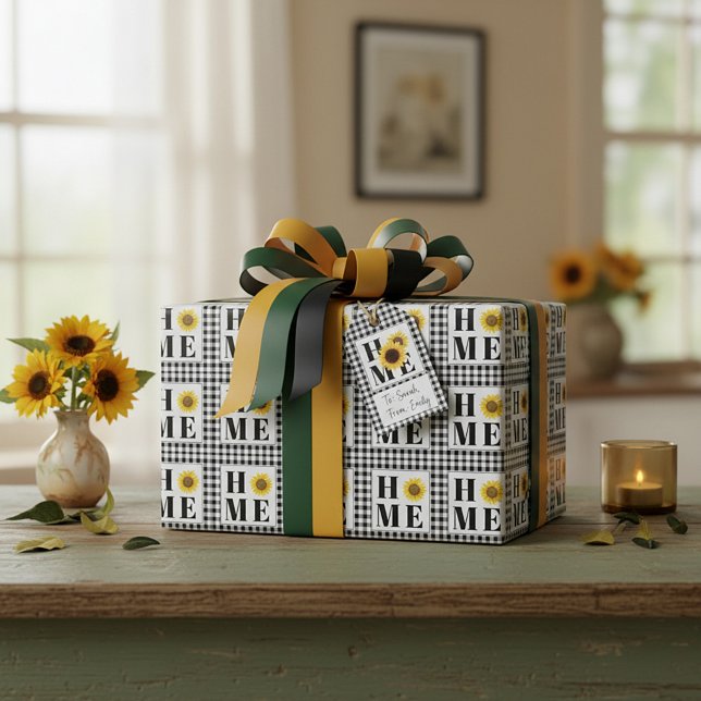 Papel De Presente Buffalo cheque girassol "Casa" (Criador carregado)