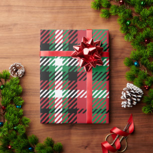 Papel De Presente Buffalo de Natal Cheque Xadrez Tartan Gingham