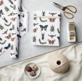 Papel De Presente Bugs & Insects Vintage Boy Birthday