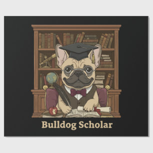 Papel De Presente Buldogue Erudito Adorável Professor Bulldog Fran