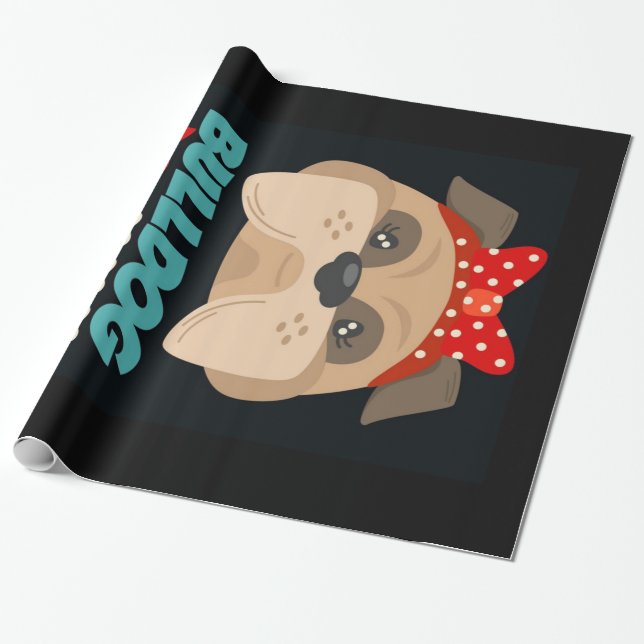 Papel De Presente Buldogue Mãe | Personalizado Para A Minha Mãe (Desenrolado)