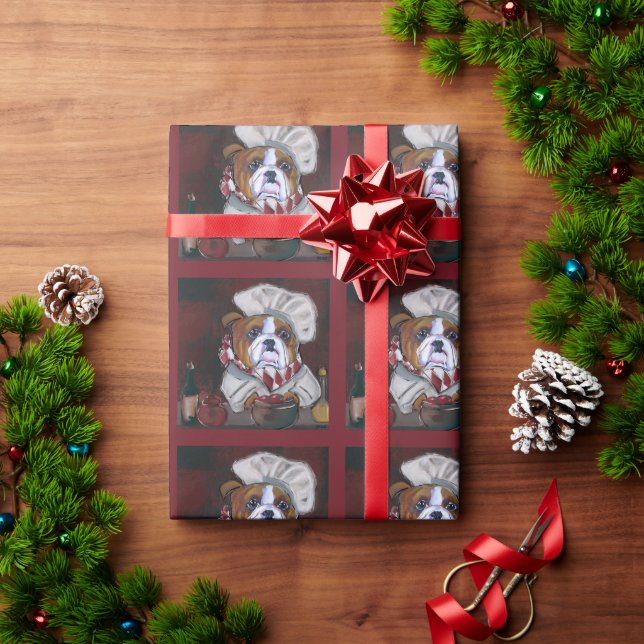 Papel De Presente Bulldog  (Presente de Natal)