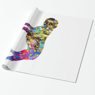 Papel De Presente Bulldog Art Watercolor Retrato