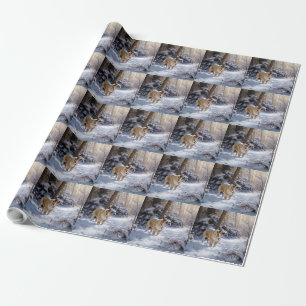 Papel De Presente Bulldog Deixe Nevar Natal Escovado