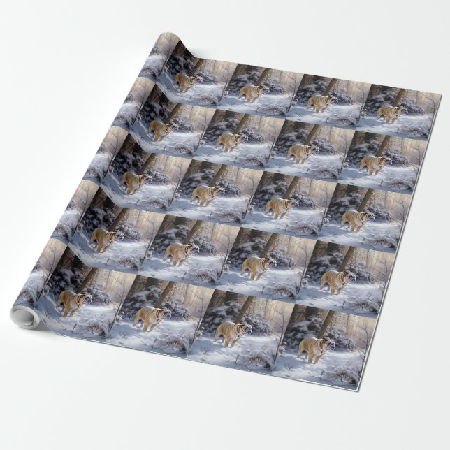 Papel De Presente Bulldog Deixe Nevar Natal Escovado (Desenrolado)