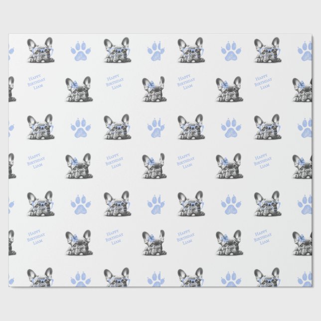 Papel De Presente Bulldog Francês  (Barra)