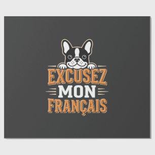 Papel De Presente Bulldog Francês Desculpe Meu Francês Design