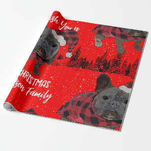 Papel De Presente Bulldog Francês Natal Personalizado Cachorro Frenc