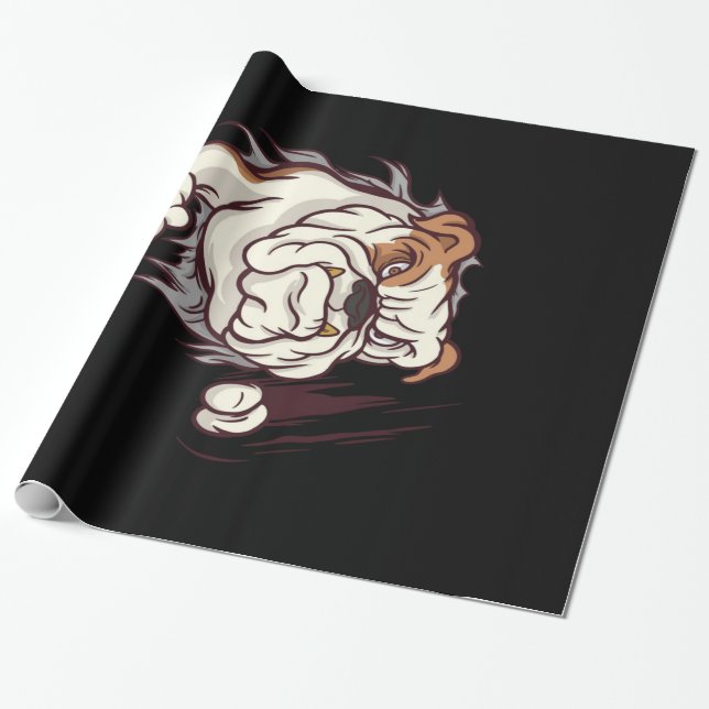 Papel De Presente Bulldog Head English Bulldog Lover (Desenrolado)