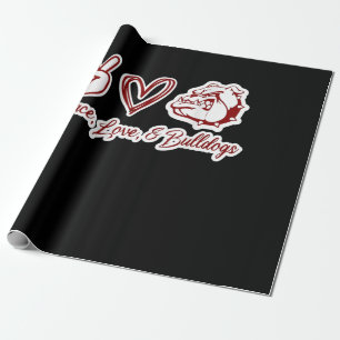 Papel De Presente Bulldog Lovers Proprietário do Bulldog Peace Lov