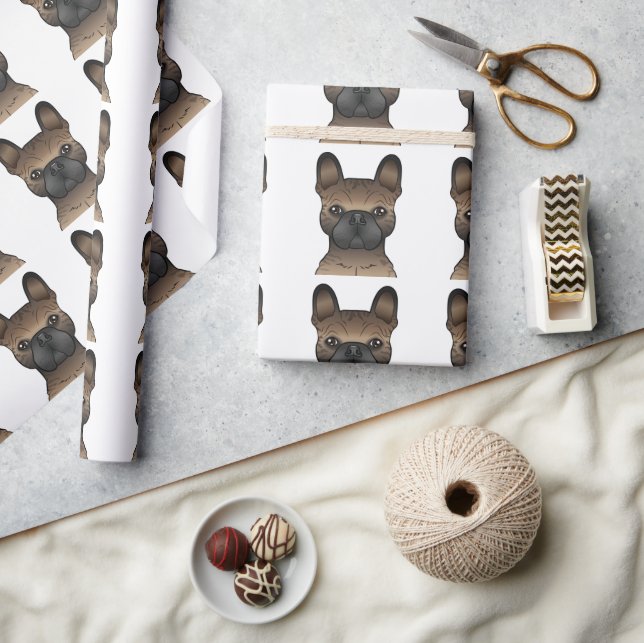 Papel De Presente Bulldogue Francês Atigrado / Frenchie Padrão de Ca (Artesanato)