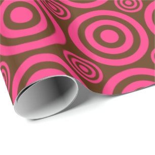 Papel De Presente Bullseye-Gift Wrap-Pink-Brown