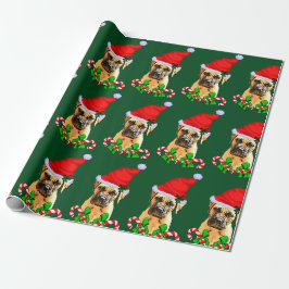 Papel De Presente Bulmastiff Dog Natal
