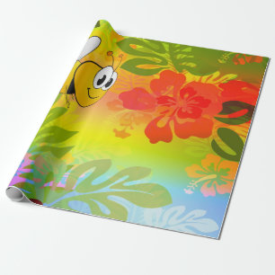 Papel De Presente Bumble o papel do presente da flor da abelha