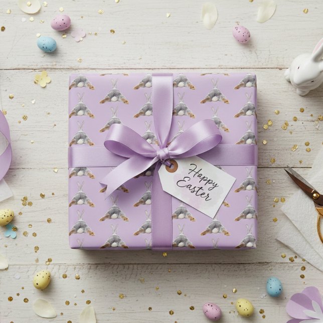 Papel De Presente Bunda de Coelho Engraçado Fofa Páscoa Primavera (Criador carregado)