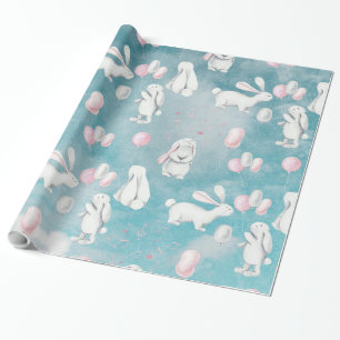 Papel De Presente Bunnies Bunny no Céu-Cute