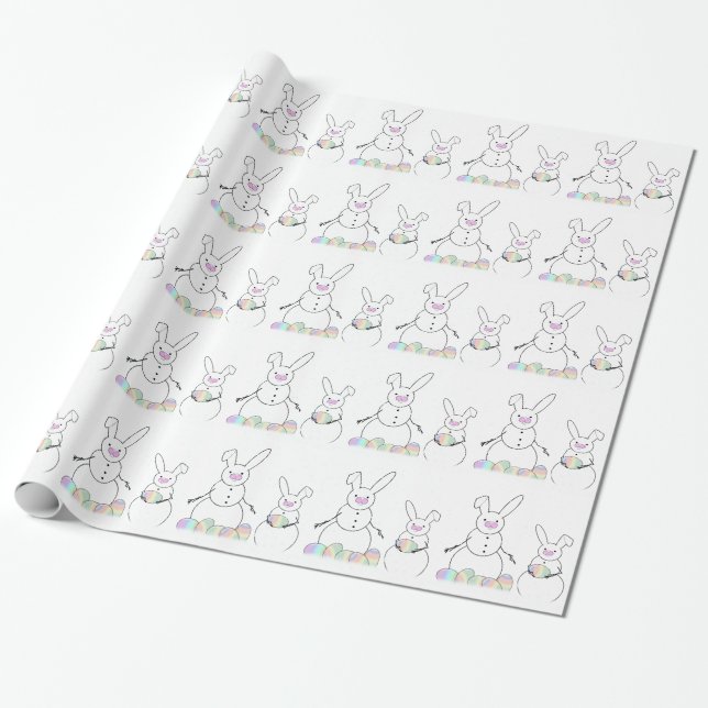 Papel De Presente Bunnies de Neve (Desenrolado)