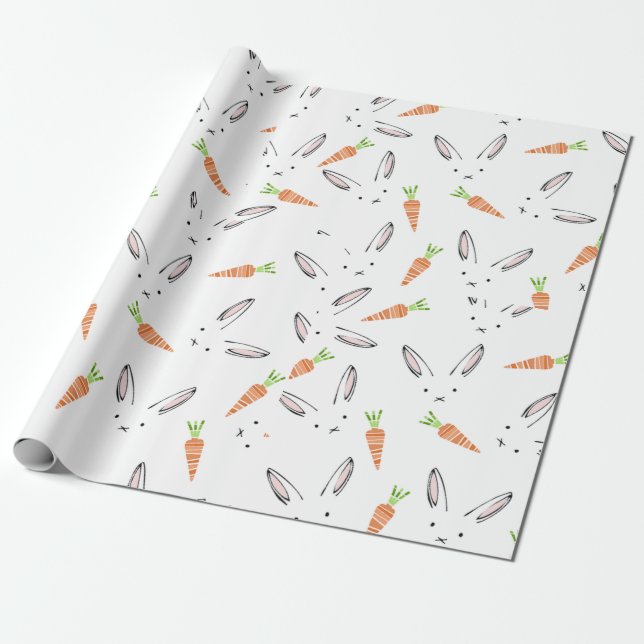 Papel De Presente Bunnies e Carrots (Desenrolado)