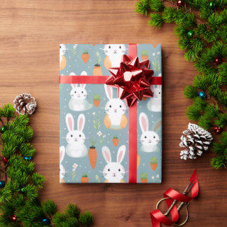 Papel De Presente Bunnies e Flores