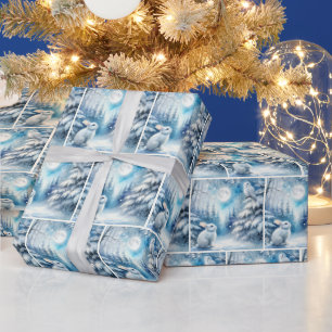 Papel De Presente Bunny Natal e Snowy Owl