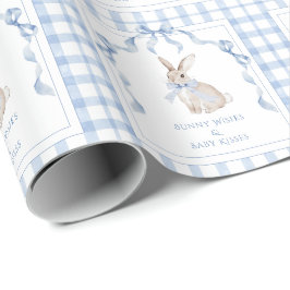 Papel De Presente Bunny Wishes & Baby Kisses Baby Shower