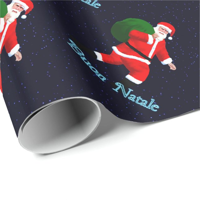 Papel De Presente Buon Natale - Papai Noel (Ponta do rolo)