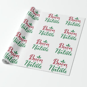 Papel De Presente Buon Natale Red e Green Christmas