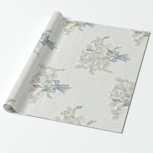 Papel De Presente Buquê cinza