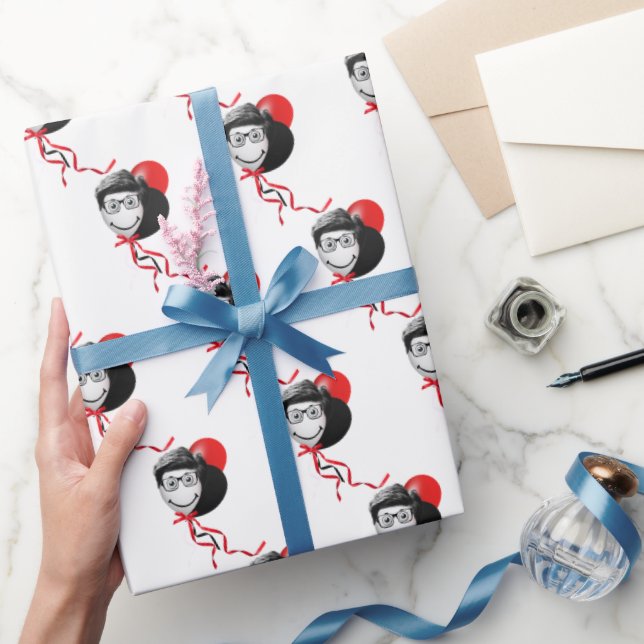 Papel De Presente Buquê de Balão Homem Face (Presentear)