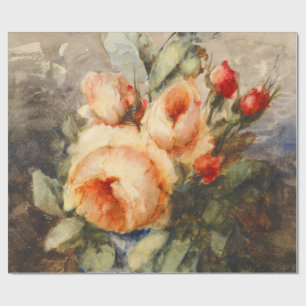 Papel De Presente Buquê de colheita de rosas num vaso