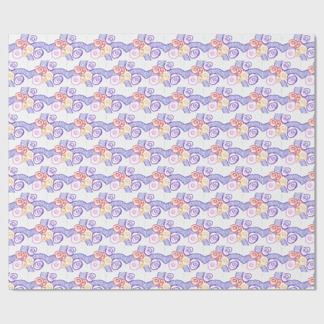 Papel De Presente Buquê de flores (Aberto)