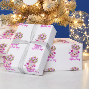 Papel De Presente Buquê de flores do dia das mães