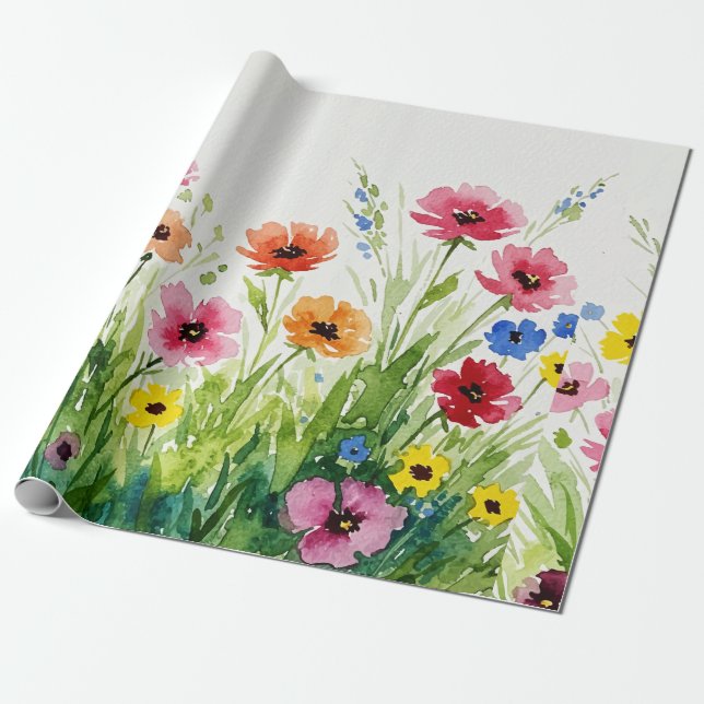 Papel De Presente Buquê de flores silvestres (Desenrolado)